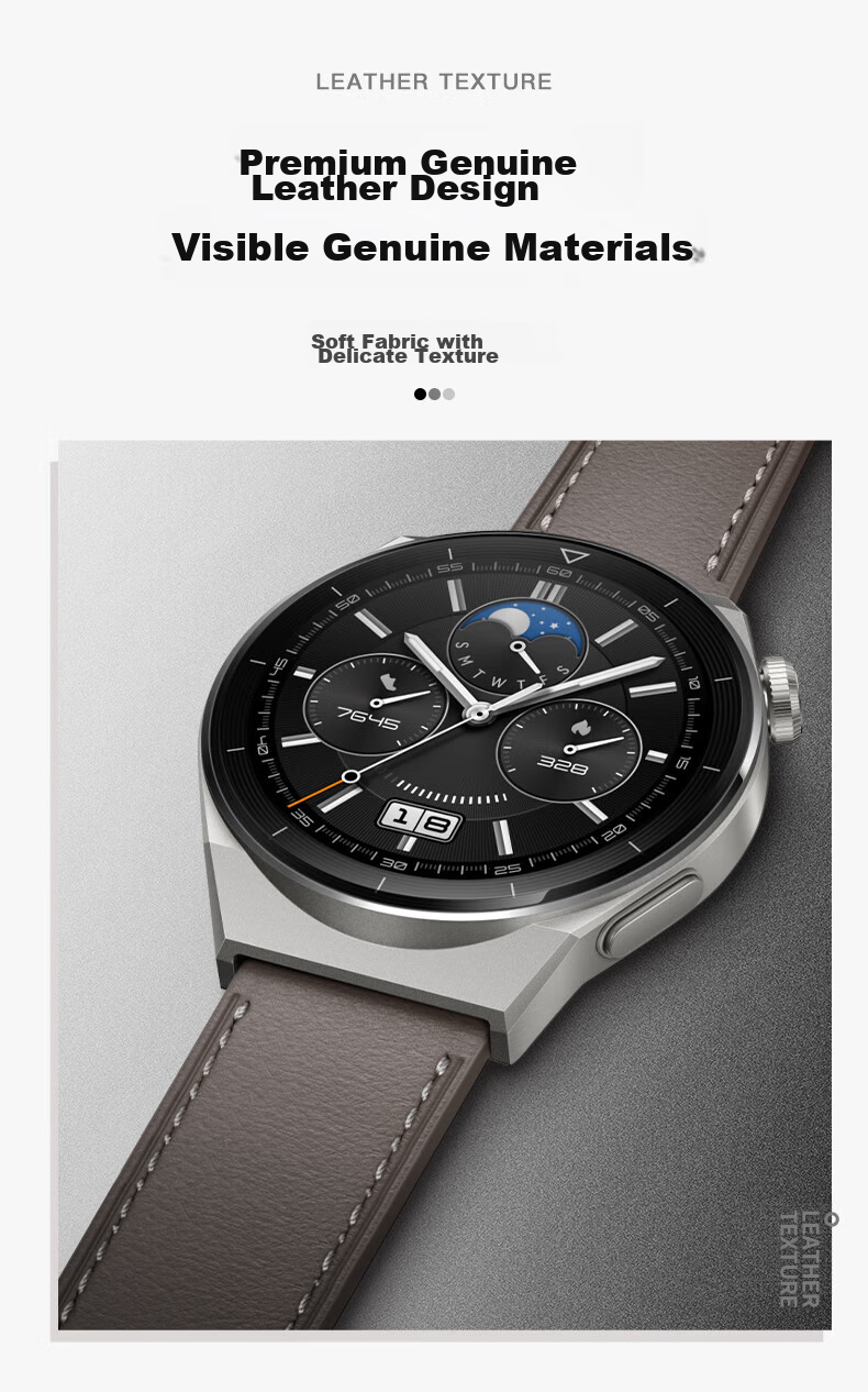 Weiqiantu [Over 1 Million Sold] Leather Watch Strap Compatible with Huawei GT7/GT6/GT5/Pro/Watch6/5/4/pro/buds2/gt3, Genuine Leather Extraordinary Master Style for Men And Wome 3