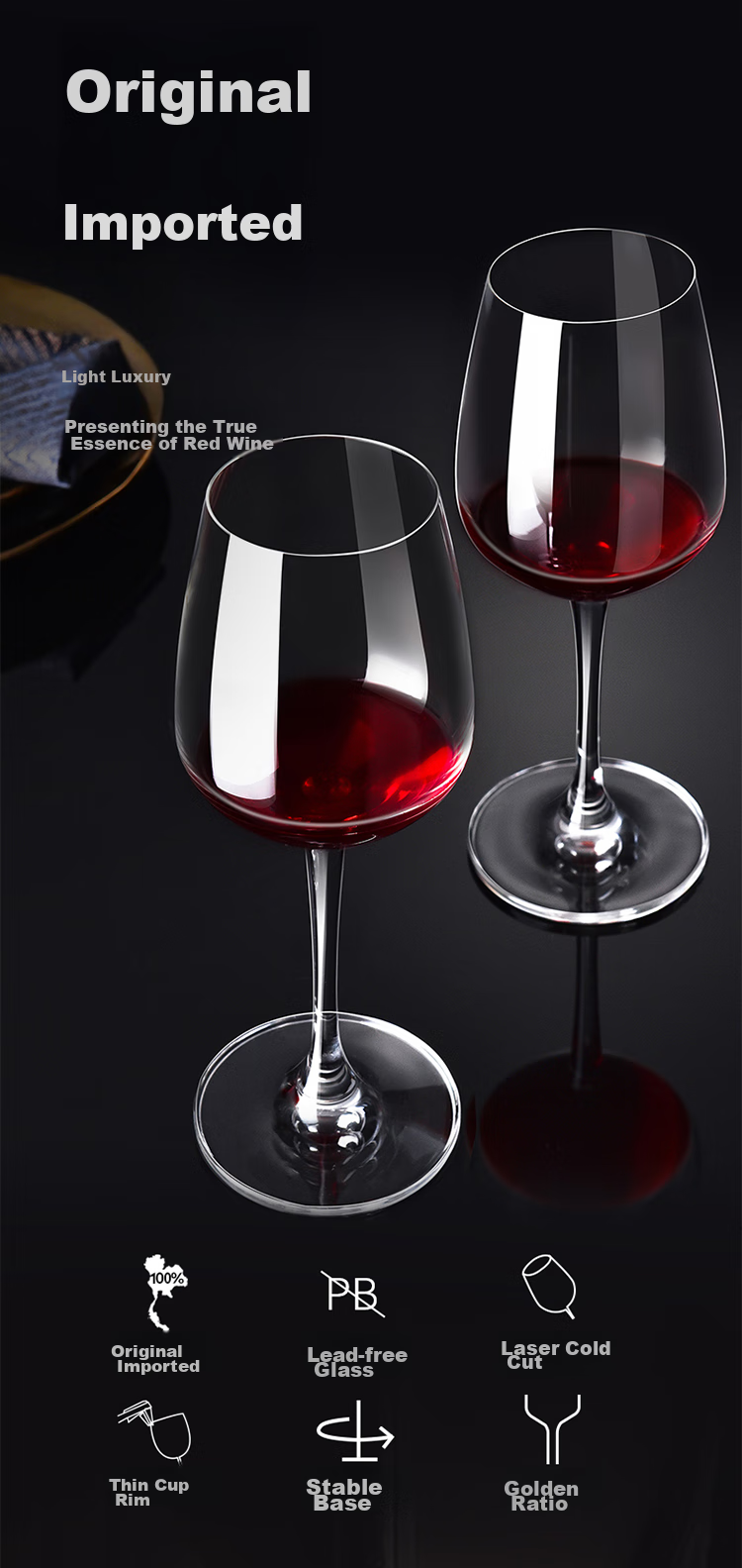 Ocean Wine Glasses Set - 6 Red Wine Glasses + 1 Rack + 1 Decanter 1