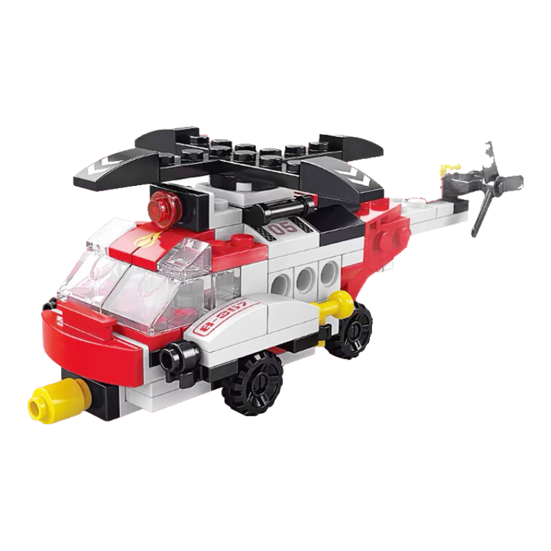 Dayanxiaowa Rescue Helicopter Building Blocks, LEGO Assembly Model, Educational Toy for Children, Birthday Gift for 8-Year Boys, 117 Pieces