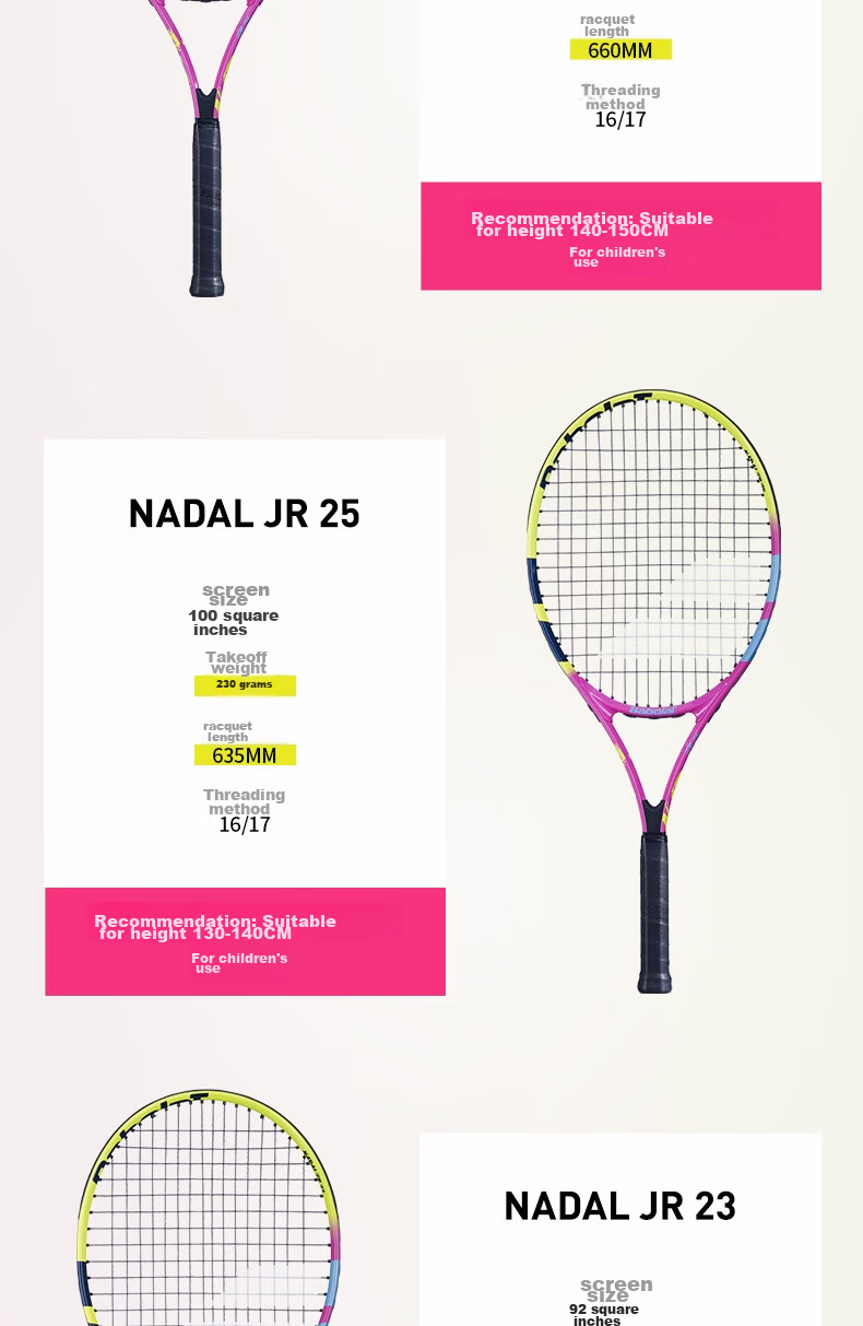 Babolat NADAL JUNIOR Series, Nadal Children's Beginner Tennis Racket, Babolat 4
