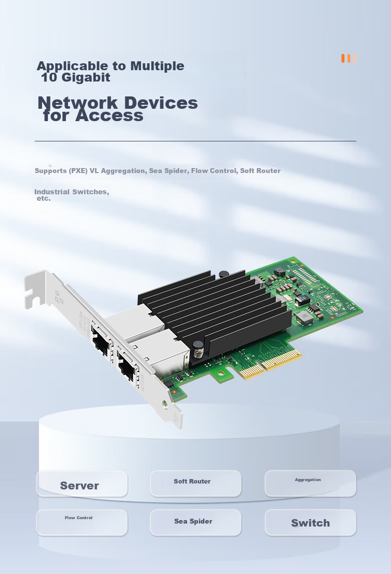 EB-LINK Intel X550 Chip PCI-E X4 Dual-Port Server Network Card X550-T2 Copper Cable Link Aggregation Virtual Machine 9