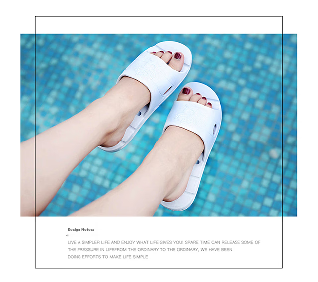 BAIHOU Side-Slipping Water-Resistant Summer Wear-Resistant Home Bathroom Quick-Drying Indoor Men's And Women's Slippers 1802 Light Blue 35-36 3