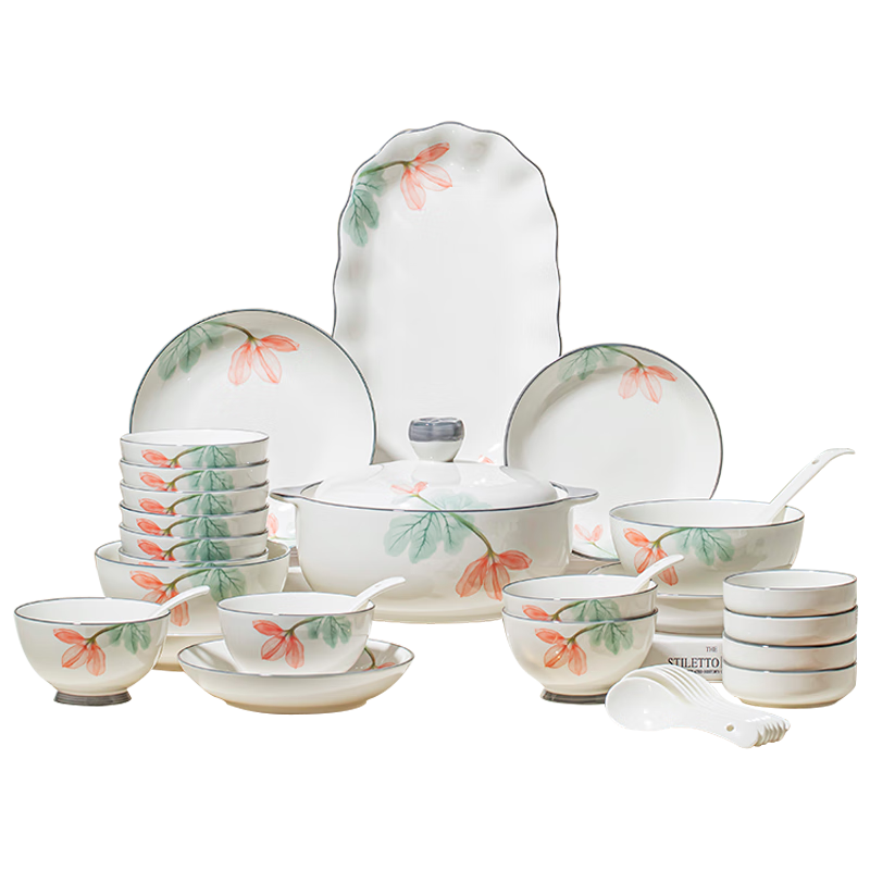 Yichen Underglaze Color Bowl And Plate Set for Home Use, 2026 New Stylish Design, Chinese-Style Tableware, Housewarming Gift