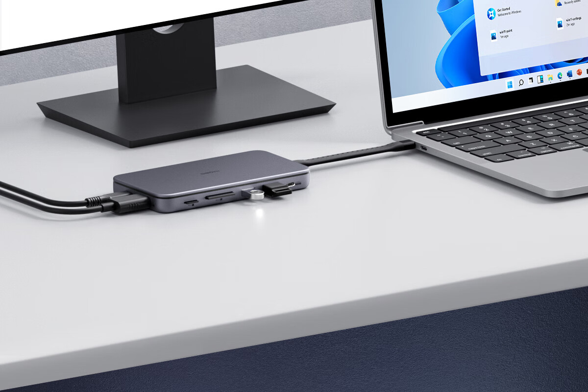 Haibaisi Hard Drive Enclosure Docking Station Type-C USB Multi-Port Hub HDMI Adapter Thunderbolt 4 Compatible with Apple MacBook M.2 Expansion 17