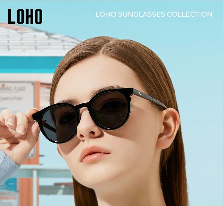 LOHO 2026 New Polarized Sunglasses for Women, Round Frame Driving Sunglasses, UV Protection Eyewear, Trendy Face-Slimming Hiking Glasses 1