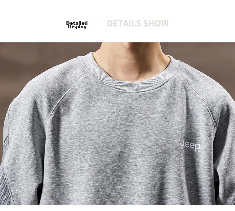 JEEP 2026 Spring And Autumn Loose Comfortable Men's Sweatshirt, Casual Sports Top, Round Neck Long-Sleeve Pullover Sweatshirt for Me 25