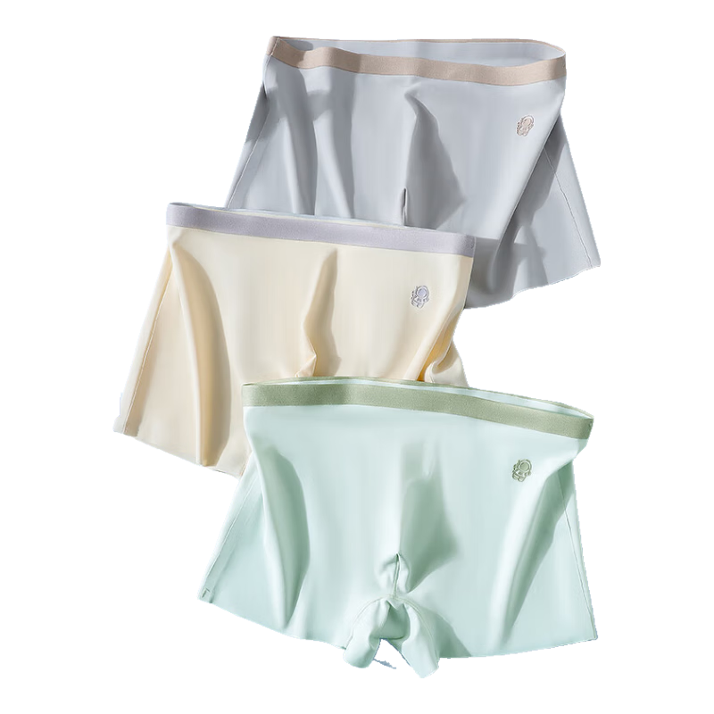 LangSha Boys' Summer Thin Seamless Ice Silk Boxer Briefs, Antibacterial Shorts for Older Boys, Size 130