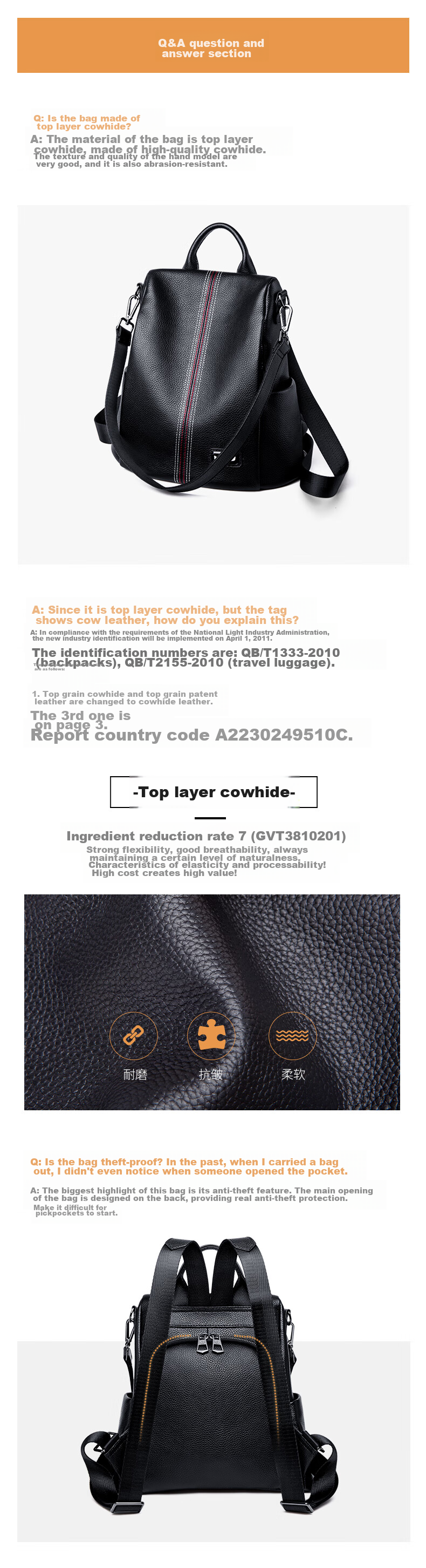 ZOOLER Women's Backpack, 2026 New Light Luxury Genuine Leather Backpack, Anti-Theft Soft Leather Travel Backpack for Women, Birthday Gift 2