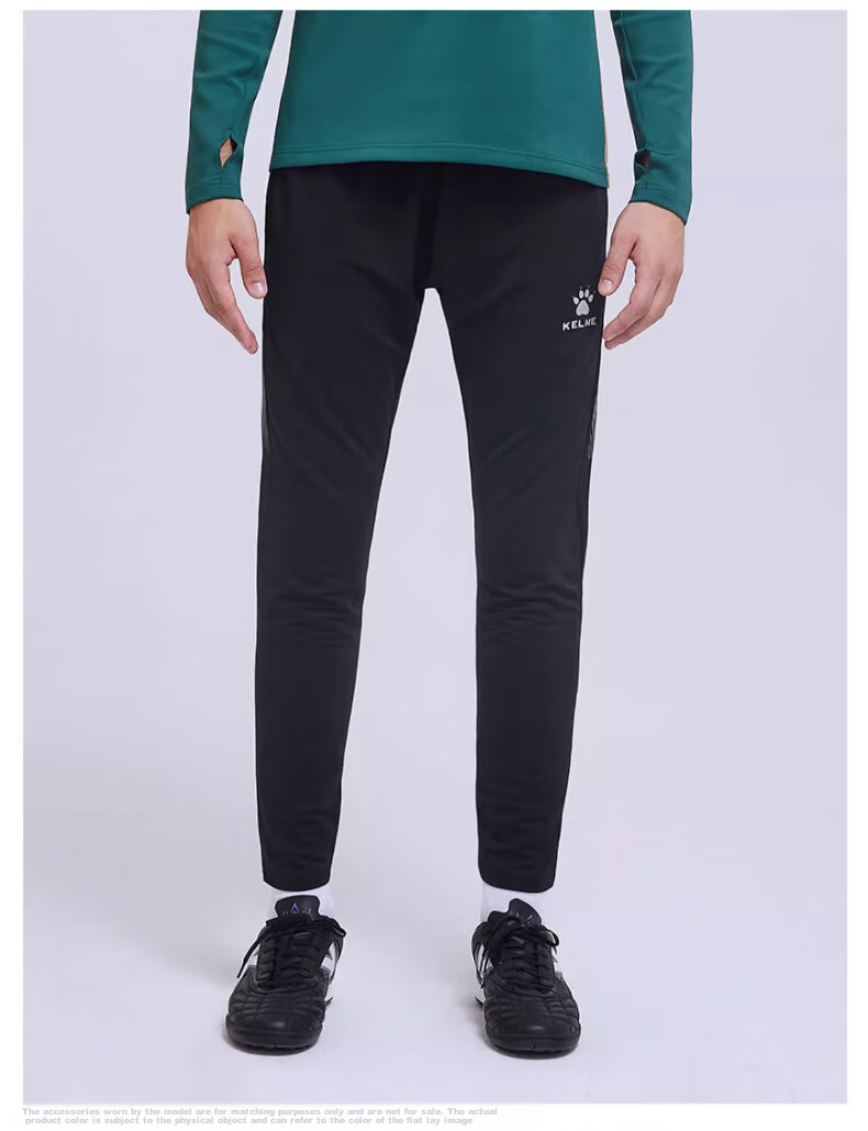 KELME Men's Soccer Tapered Pants, Slim-Fit Knitted Elastic Training Trousers, Breathable Running Sports Pants, Black, XL 11