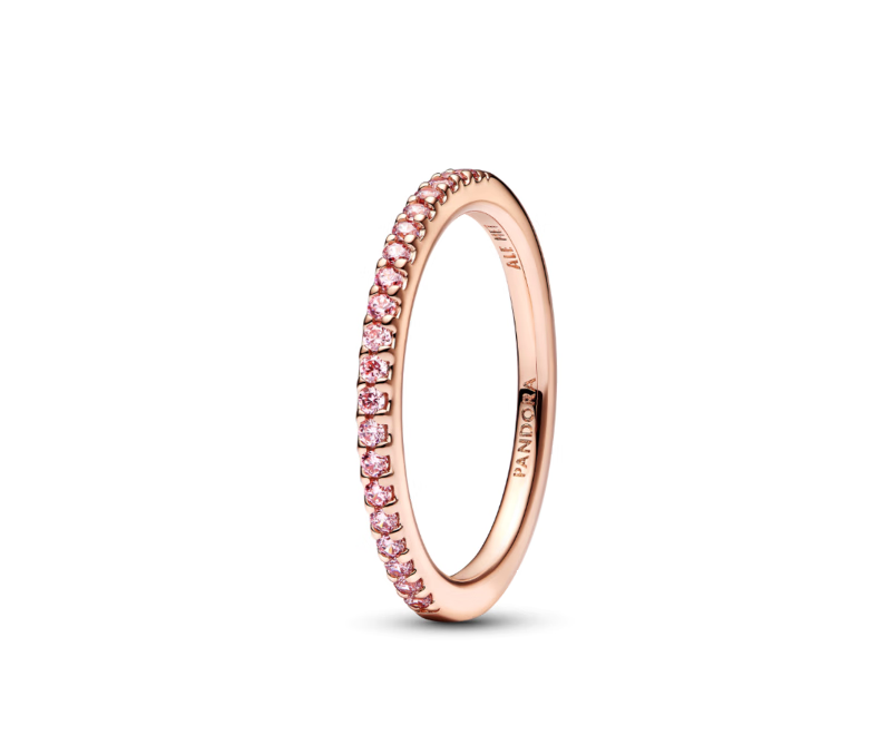 Pandora Shimmering Minimalist Ring, Rose Gold Color, Exquisite Stackable Birthday Gift for Girlfriend 3