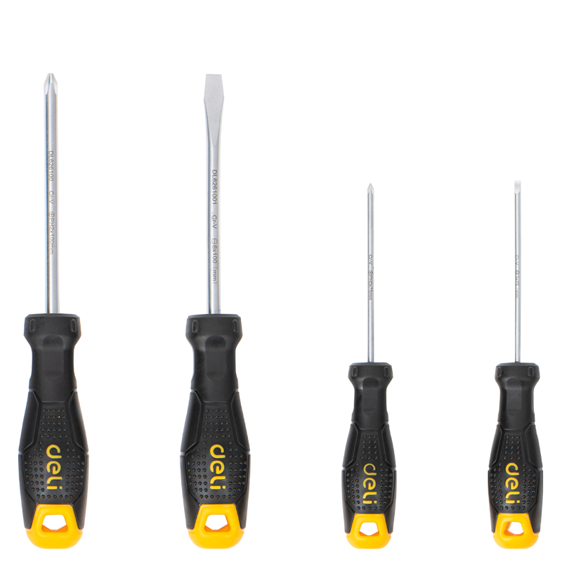 Deli High-Strength Screwdriver Set, Computer Repair And Disassembly Tools, Flathead And Phillips Screwdrivers, 4-Piece Set with Magnetic Suctio