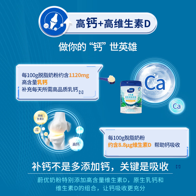 VALIO蔚优 0乳糖牛奶粉 脱脂富硒奶粉800g 高钙高蛋白 中秋送礼
