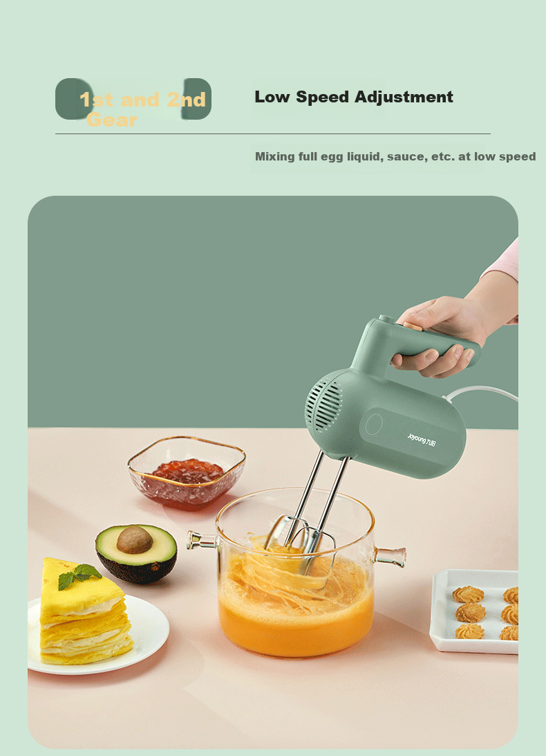 Joyoung Handheld Electric Egg Beater, Food Processor, Whisk, Multifunctional Home Mixer, Mini Cream Whipper for Baking S-LD150 5