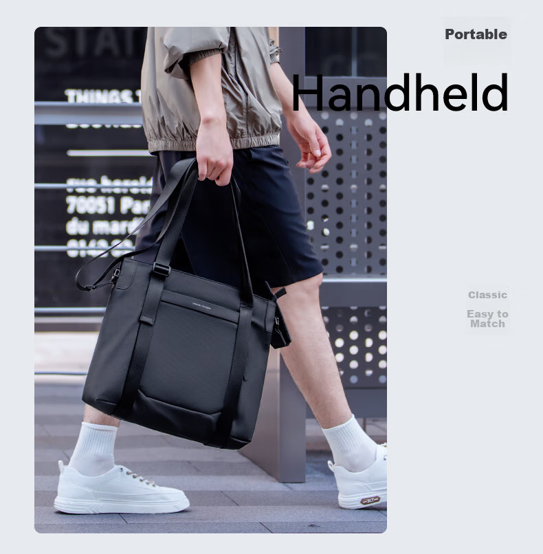 MARK RYDEN Tote Bag for Men, Large Capacity Commuter Layered Shoulder Crossbody Bag with High-End Feel Handbag for Women MR569 Graphite Gray 2