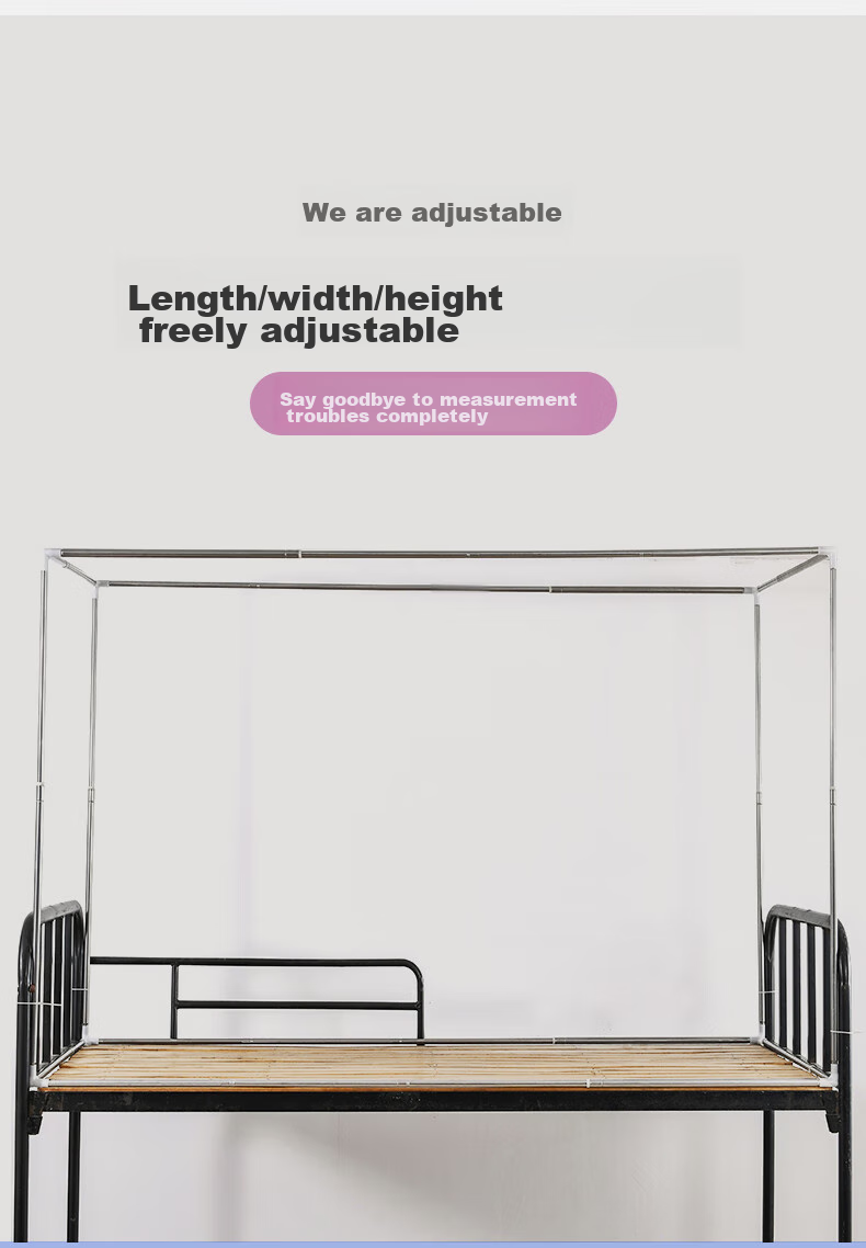 Yunjin Dormitory Bed Curtain Rod, Extendable, for Upper Bunk Mosquito Net, Specialized Track, Stainless Steel Bed Frame 4