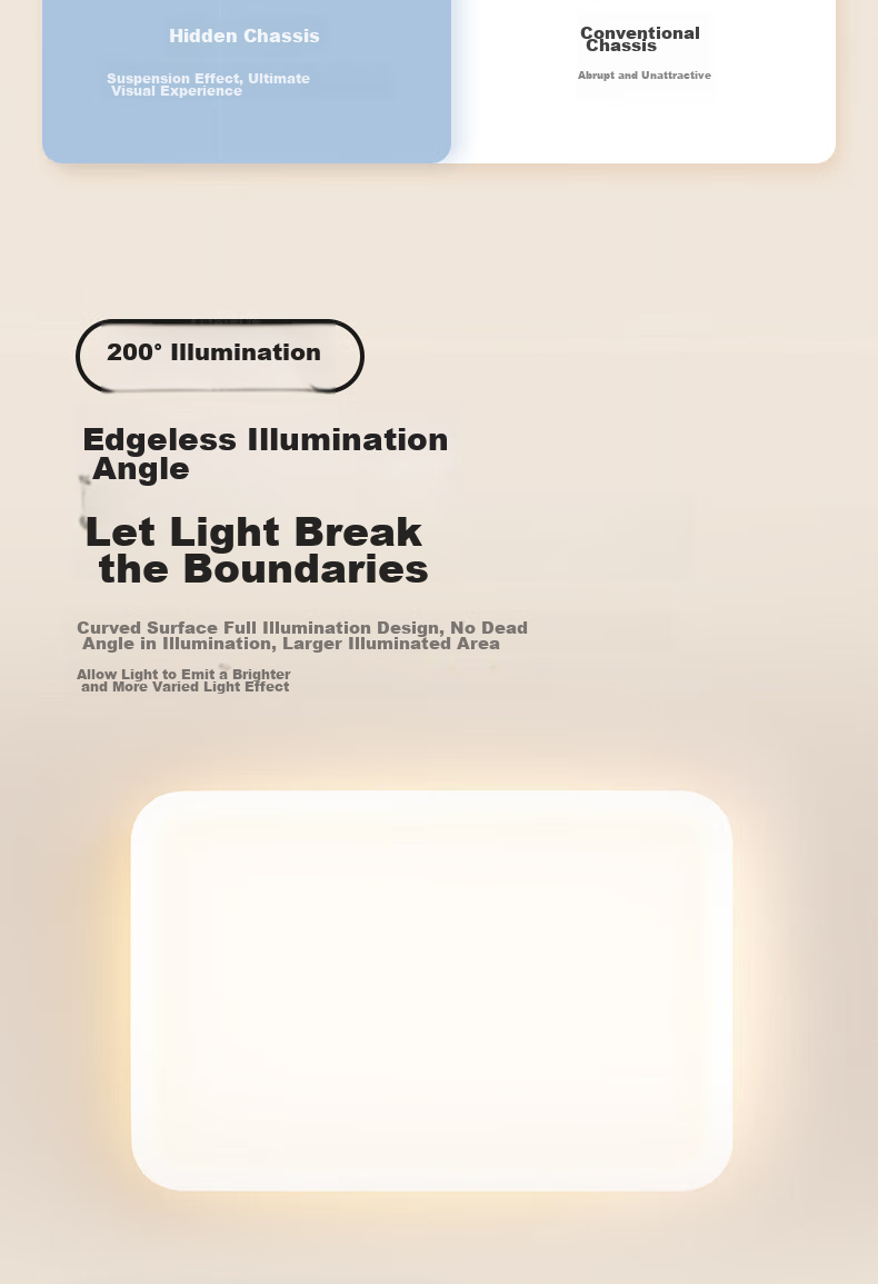Yueying Linzhiguang Floating Light, Ultra-Bright 4th Generation Eye Protection, Living Room Ceiling Light, Cream-Style Main Lighting Fixture 4