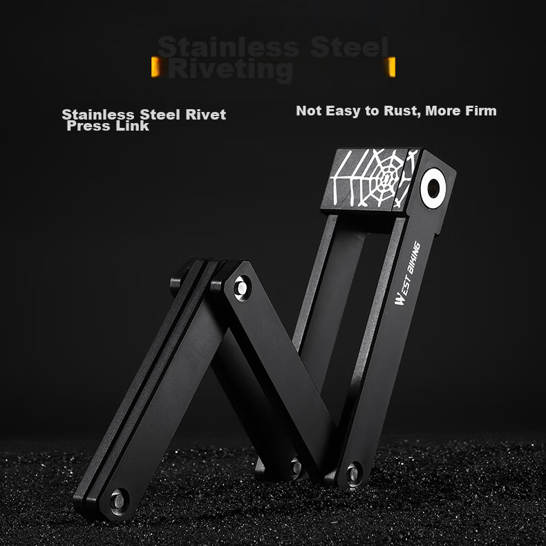 WestBiking Bicycle Lock, Anti-Theft Folding Lock, Joint Lock, Portable, Black