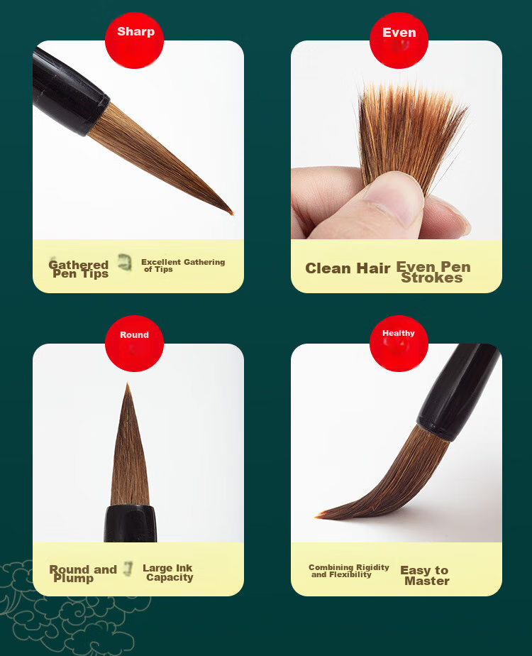 M&G Small Wolf Hair Calligraphy Brush Pen, Student Calligraphy And Drawing Brush, Beginner's Four Treasures of The Study for Handwriting Practice, Jinpin Series, Birthday Gift AWBY2801 5