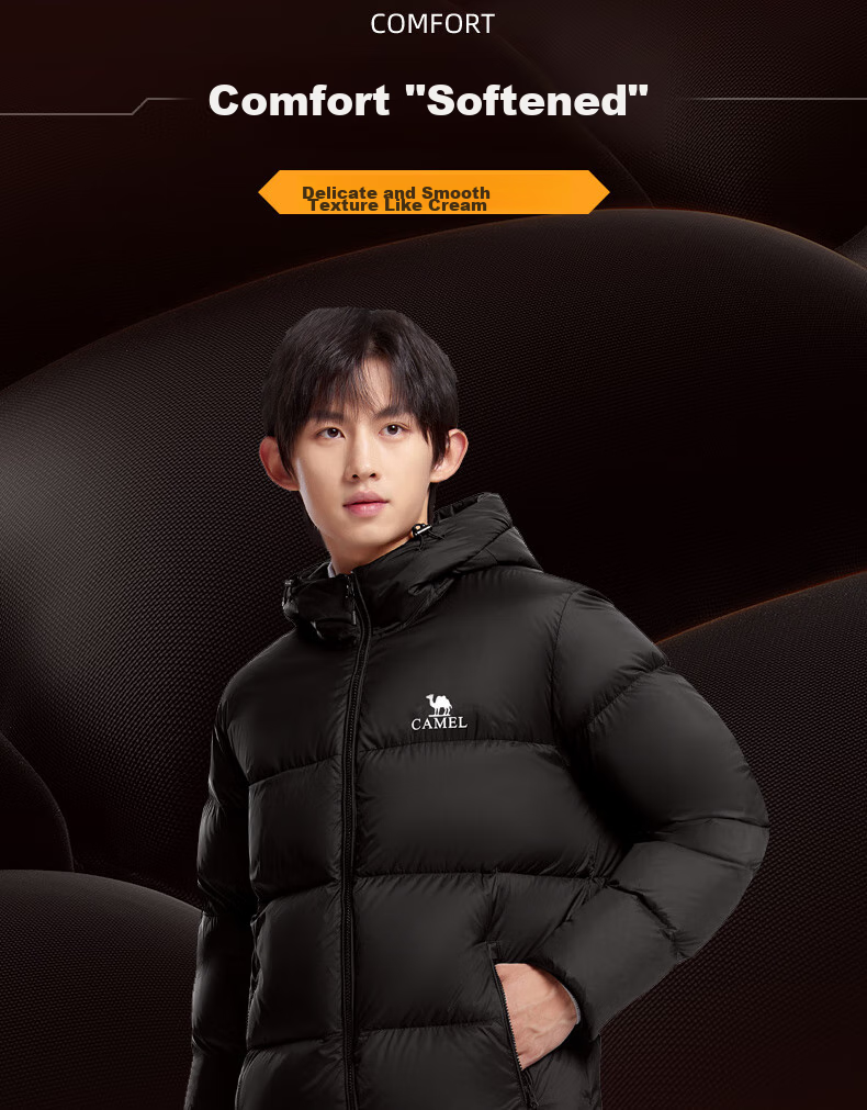 CAMEL Volcano Down Jacket 1.0 Men's Thickened Duck Down Cold-Resistant Puffer Coat Trendy Winter Jacket M13CR07089H 19