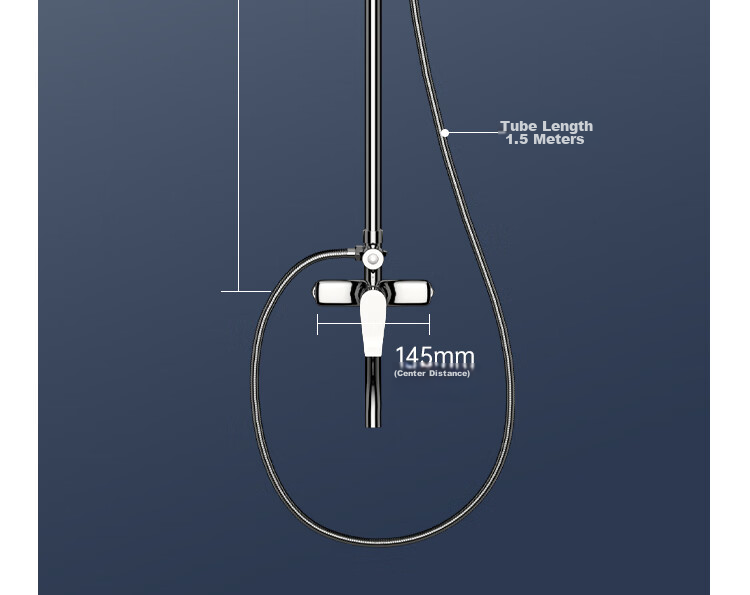 MEJUE Shower Set, High-Pressure Shower Head, Hot And Cold Brass Faucet with Mixing Valve, Bright Silver Z-5119 23