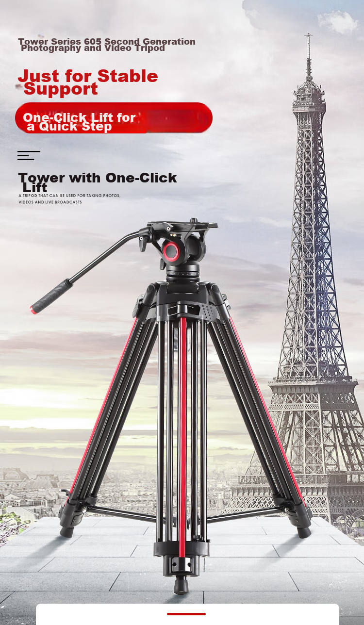 Milibo MTT615A Camera Lightweight Aluminum Alloy Tripod, Portable Photography Tripod for Mirrorless And DSLR Cameras, Bird Photography Camera Stand with Hydraulic Pan Head Kit 1