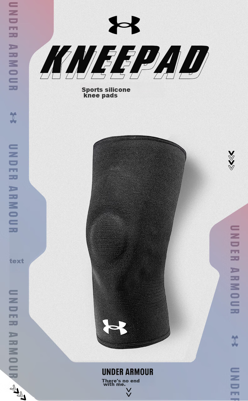 Under Armour Knee Brace, Sports Summer Running, Men And Women Meniscus Injury Medical-Specific Thin Style, for Hiking, Foot, Basketball, Badminton, L Size 1