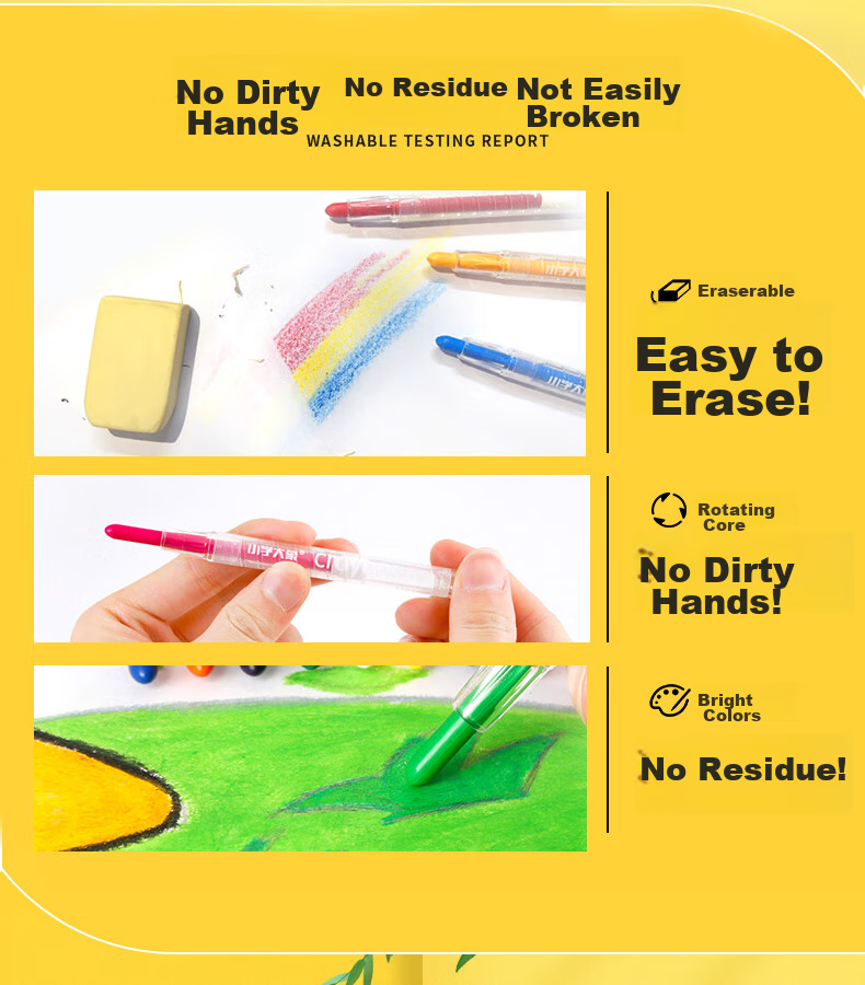 Lepusheng Children's Crayons, Clean Hands Oil Pastel Pencils, Colored Pencils, Oil Pastel Sticks, 18 Colors, Crayon Set, Art Tools, Drawing Pencils, Oil Pastel Sticks L3007, Art Education Tools 2