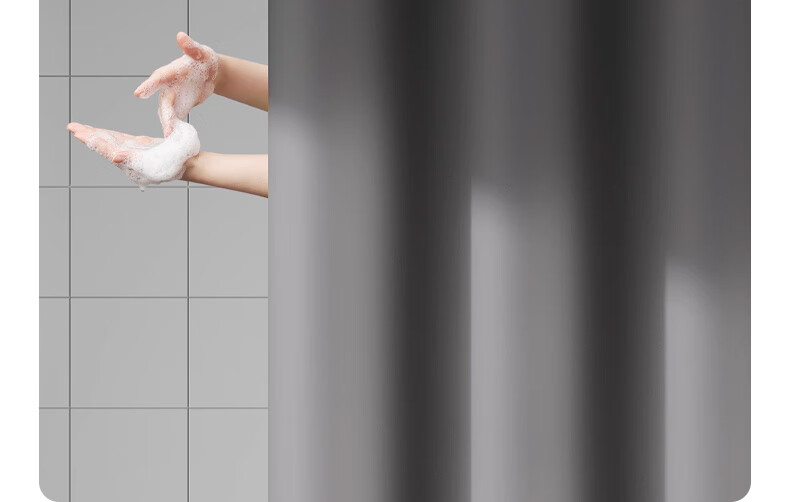 Siwangongli Shower Curtain, Thickened Waterproof Fabric Bathroom Shower Curtain Window Curtain Bathroom No-Drill Partition Curtain Door, 150*200CM 7