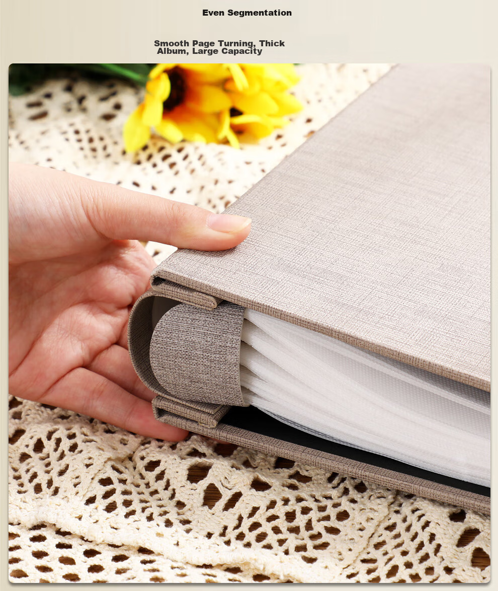 Longe 6-Inch Photo Album, Insert-Style Album, Laminated, Large Capacity, Children's Growth Record, Couple's Promise Record Album, Shiguangji Paper Cover 100 Cards - Vertical Photo Book 15