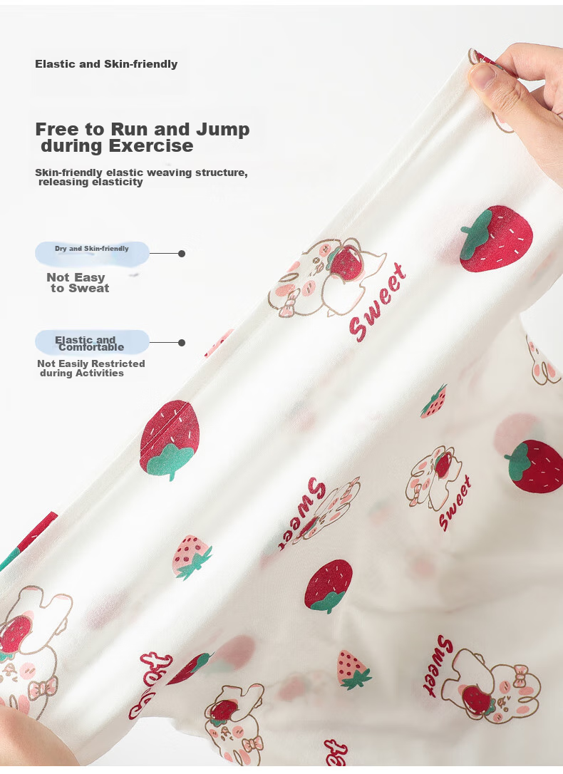 Langsha Girls' Nightdress Children's Sleepwear Summer Thin Cotton Short Sleeve Dress Homewear for Big Kids Baby 160 6