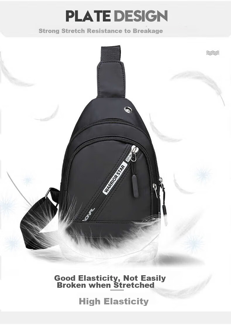 Warrior Men's Large Capacity Single Shoulder Crossbody Bag Casual Commuter Chest Bag Lightweight Sports Sling Bag Travel Small Backpack 8