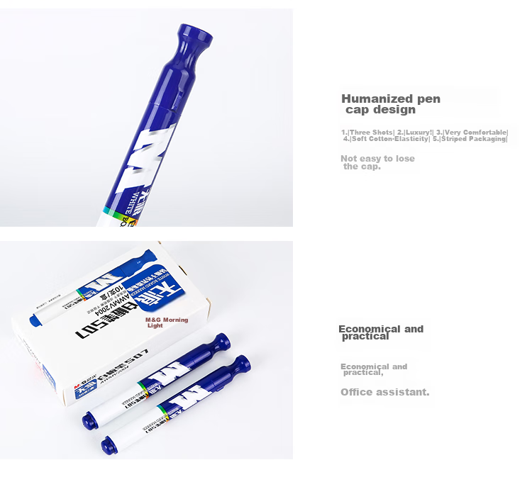 M&G Stationery Erasable Whiteboard Markers D10 Single-Tip Office Meeting Pens Easy-To Whiteboard Markers Blue 10 Pcs/box AWMY2202 7
