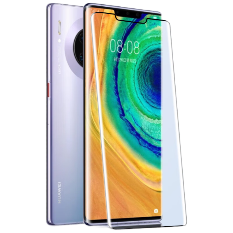 Baouzou [Damage Compensation] Tempered Glass Screen Protector for Huawei Mate30 Pro / Mate30E Pro / RS Curved Full Screen HD Anti-Fingerprint Film