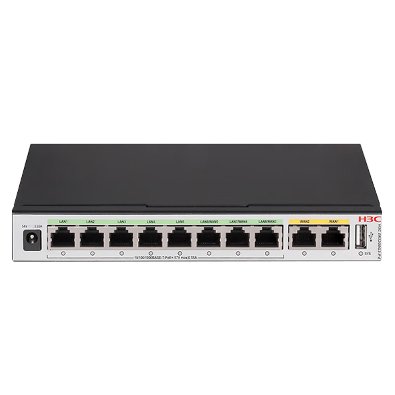 H3C 8-Port POE Router AC All-In Device, Enterprise-Level VPN Router Gateway Controller, with Machine 250, POE 110W/dual WAN Ports, ER3208G3-P