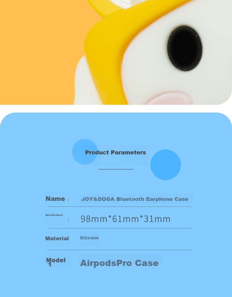 JOY&DOGA Airpods Pro Protective Case, Apple Earphone Case, Airpods Wireless Bluetooth Earphone Case, Silicone Cute Cartoon Airpods Protective Case, JOY Co-Branded Merchandise 8