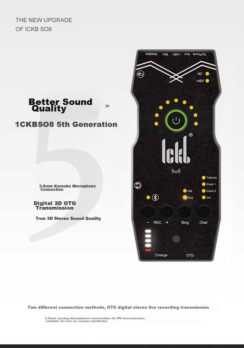 Ickb DBS Sound Card, Paul Capacitor Microphone Set, Mobile Phone Live Streaming, Computer Douyin Kuaishou Universal Host Singing, Quanmin K Song Recording, Live Streaming Equipment Complete Set with Microphones 4