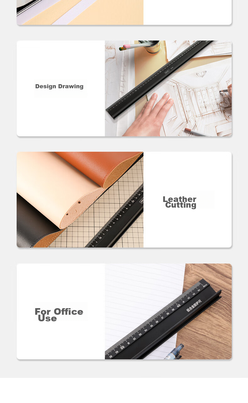 Deli Stainless Steel Protective Ruler, Straight Ruler with Scale, Metric Scale Drawing Steel Ruler, 45cm 9