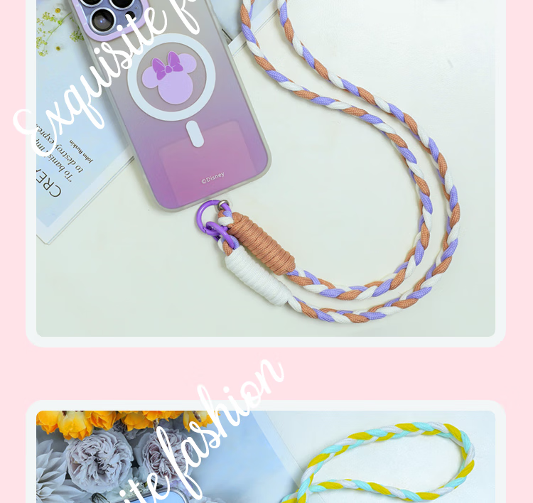 ESCASE Phone Lanyard Crossbody Strap Neck Strap Anti-Loss Chain Dopamine Floral Anti-Theft Drop-Resistant Durable Outdoor Travel Hands-Free Olive Gree 11