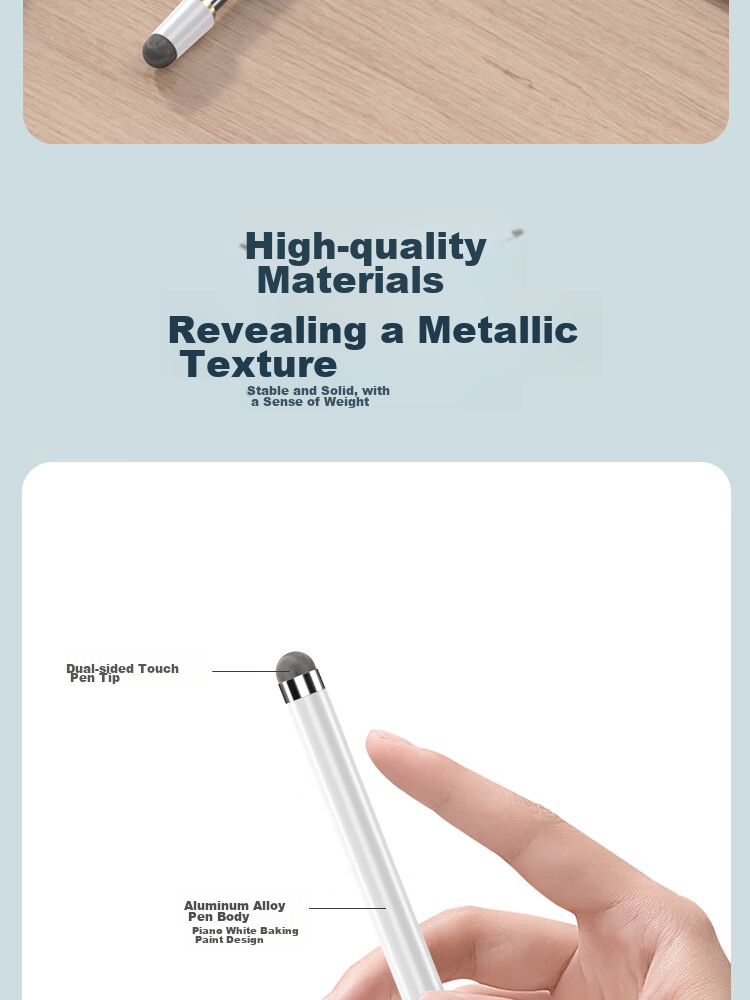 ESCASE Electronic Whiteboard Retractable Teaching Pointer Pen, Handwriting Pen, Teacher Smart Screen Blackboard Electronic Multimedia Teaching Capacitive Pen All-In Machine, Extended Aluminum Alloy Learning Machine Touchscreen Pen White 9