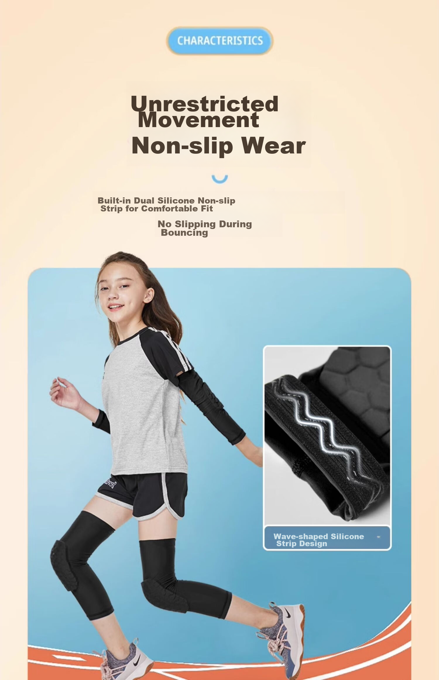 NAILEKESI N Sports Children's Knee Pads, Goalkeeper Basketball Football Honeycomb Impact Protection Gear, Training Leg Guards, Meniscus Knee Anti-Fall Protectio 8