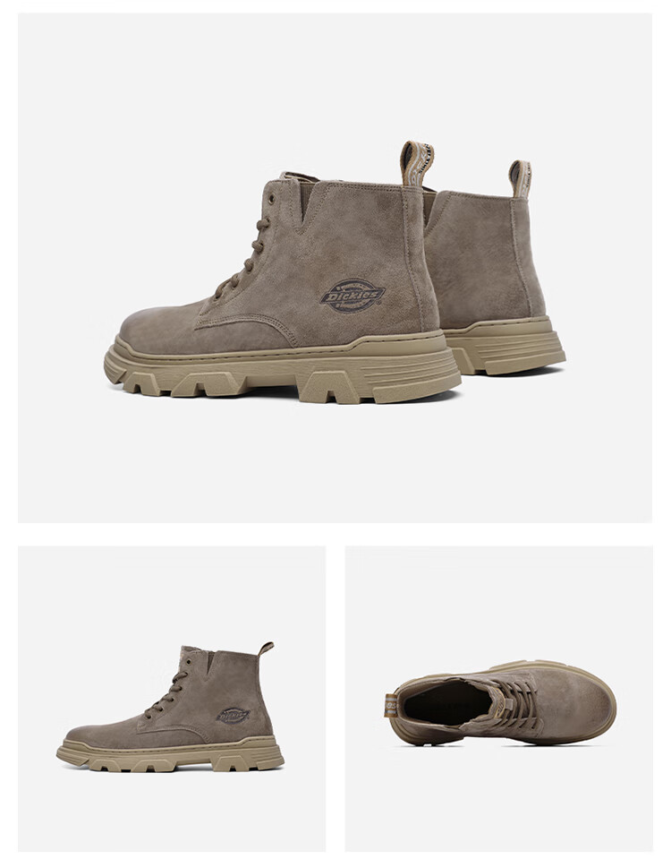 Dickies Men's High-Top Martin Boots, Thick-Soled Boots, Trendy Boots for Men And Women, Work Boots, Camel Color, Size 40 18