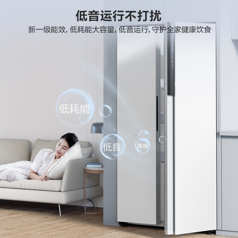 美的(Midea)19分钟急速净味543升变频一级能效对开双开门电冰箱家用超薄风冷无霜智能家电BCD-543WKPZM(E)