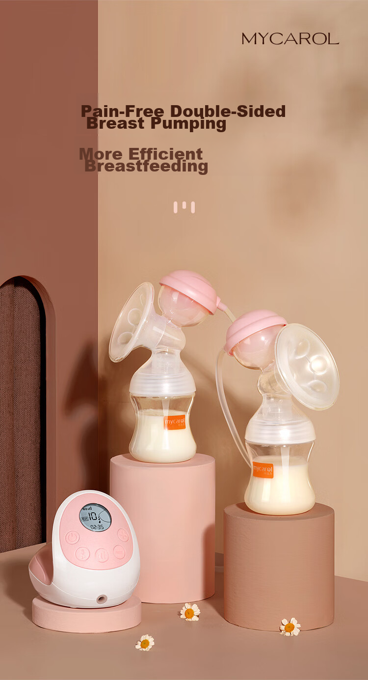 MyCarol Dual-Sided Variable Frequency Electric Breast Pump, High Suction Power, Painless, Fully Automatic Milk Extractor And Lactation Device XN-D262 1