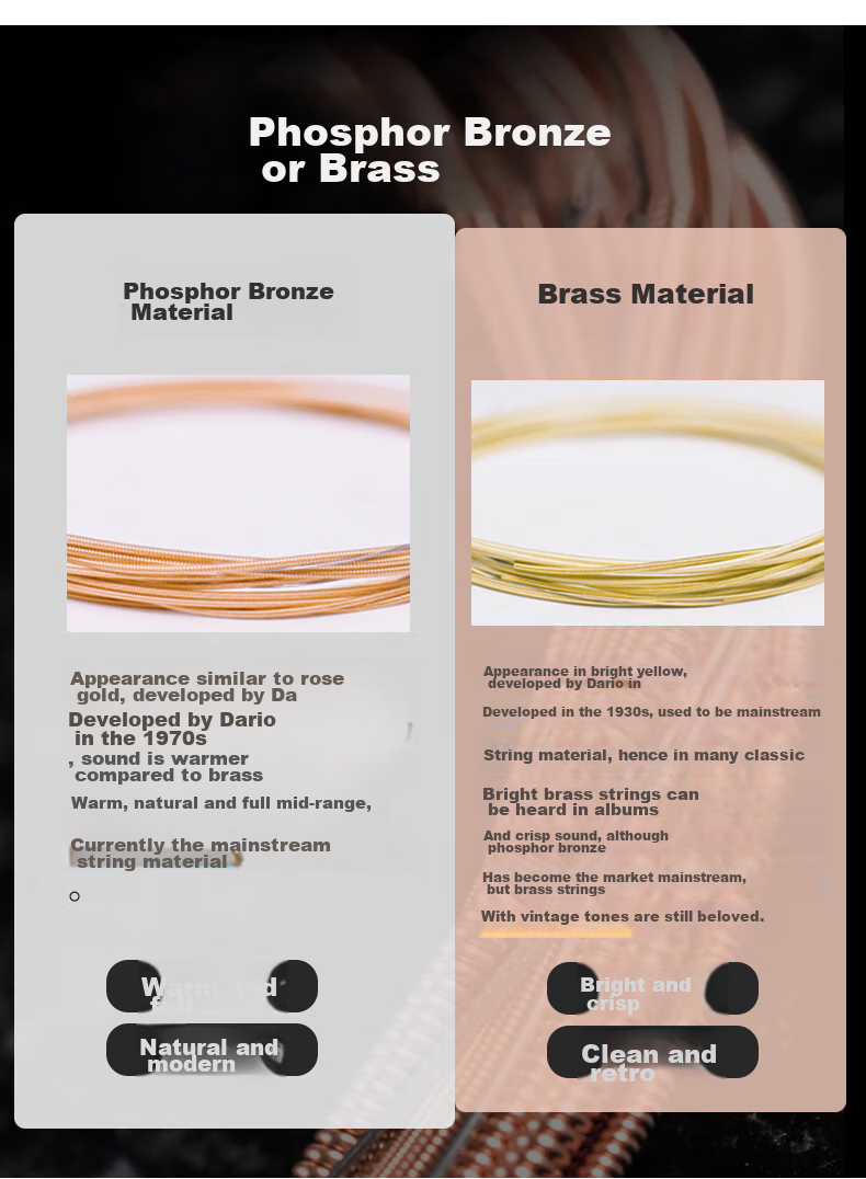 D'Addario EZ920 American Imported Acoustic Guitar Strings, Carbon Steel String Set 12-54 Brass 2