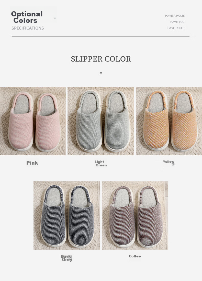 GUOLUOFEI Home Slippers, Indoor Floor Linen-Covered Head Couple Non-Slip All-Season Slippers for Men And Women, Pink, Size 36-37 3
