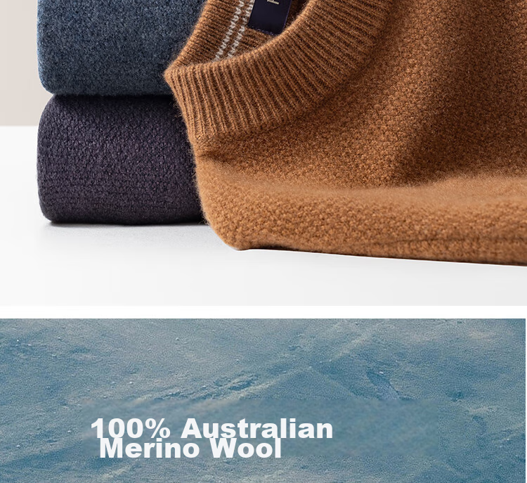 FIRS Wool Sweater, 100% Merino Wool, Heavyweight Thickened, Autumn And Winter Warmth, Soft And Comfortable, Non-Irritating, Anti-Pilling Sweater for Me 3