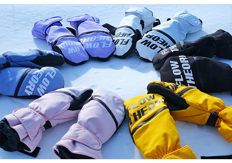 Flow Theory Full-Finger Kevlar Ski Gloves, Windproof, Waterproof, Warm, Wear-Resistant, Professional Single And Double Board Gloves 11