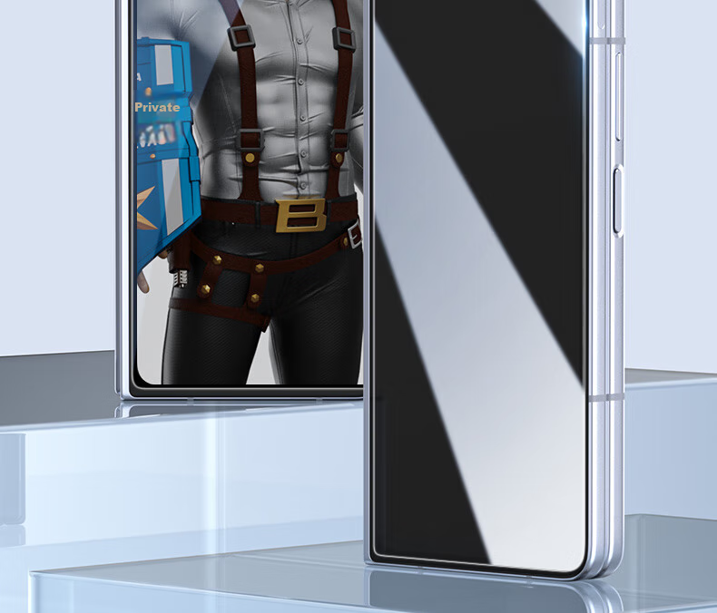 Lanxingxiansheng Privacy Screen Protector for Samsung W25, Anti-Peeping Tempered Glass Film, W25 Phone Film, High-Definition Screen Protector, Anti-Spy, Anti-Peeping, Shatterproof Protective Film 5