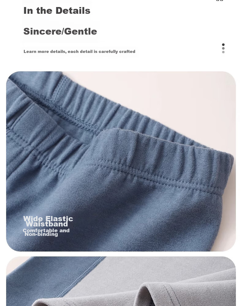 YUZHAOLIN Thermal Underwear Set for Men, Middle And High School Students, Autumn And Winter Fleece-Lined Top And Bottom, Cotton Sweater for Older Childre 19