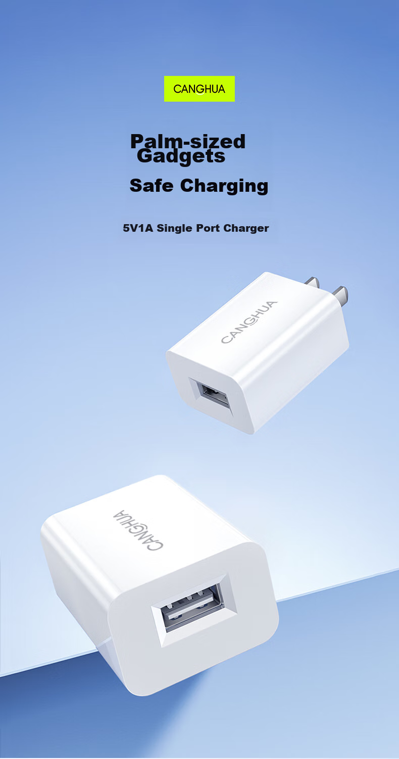Canghua USB Charging Head, 5V1A Charger, 5W Low Power Slow Charging Plug, Universal for Apple Phones, Huawei Watches, Bracelets, Earphones, Fans, Shavers, Power Adapter 3